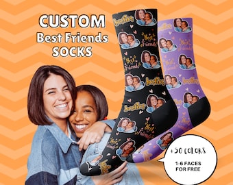 Best Friend Socks, Custom Best Friend Photo Socks, Gift For BFF, Birthday Gift, Custom Face Socks, Besties, Gift for Friends, Family Gift