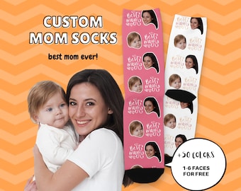 Custom Mom Socks, Best Mom Ever Socks, Mother's Day gift, Gift for mom, Custom Face Socks, Personalized Socks, Best Gift For Mother's Day