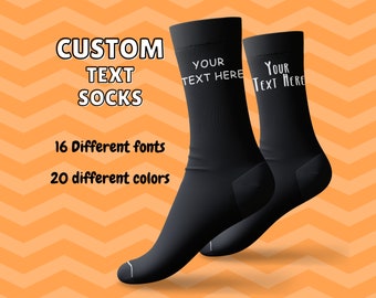 Custom Text Socks, Personalized Birthday Gift, Birthday Gift for mom, for sister, for dad, for girlfriend, Mothers day gift from daughter