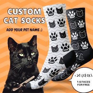 Customized Cat Socks, Put Cute Cat On Custom Socks, Cute Socks, Pet Lovers, Christmas Gift, Thanksgiving Gift, Family Gift, Birthday Gift