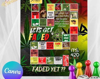 Smoke/Drunk Game Board, Custom Game Board, Party Games voor volwassenen, Drinkbord