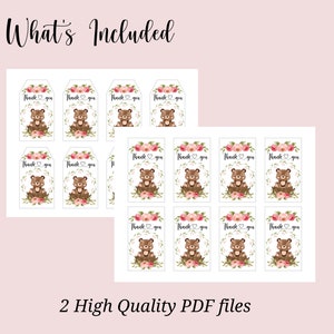 printable teddy bear gift tag downloadable bear gift tag etsy