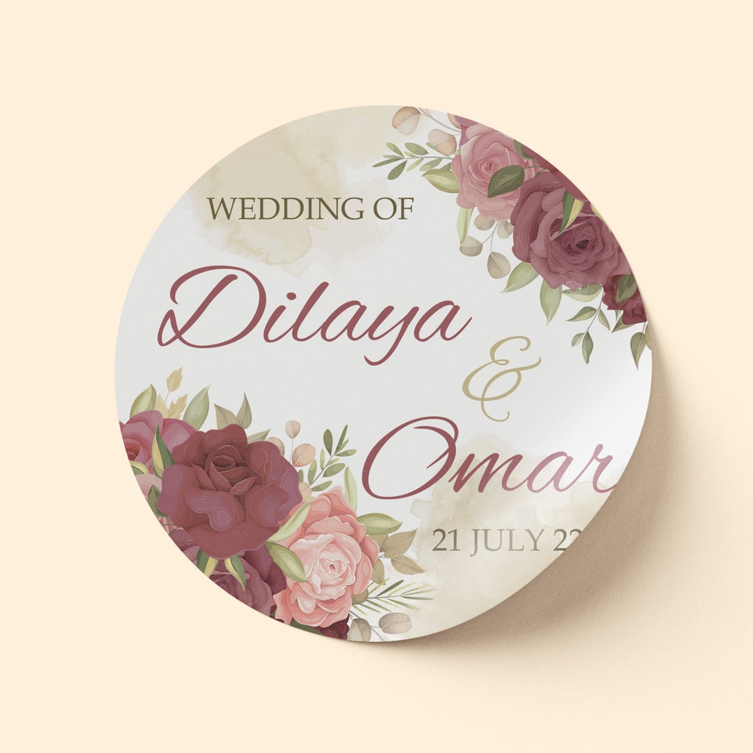 Wedding Stickers, Nikkah Stickers, Wedding Favour Stickers, Bridal, Engagement, Gift, Card