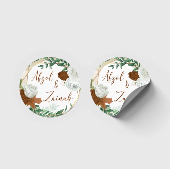 Wedding Stickers Nikkah Stickers Wedding Favour Stickers Etsy