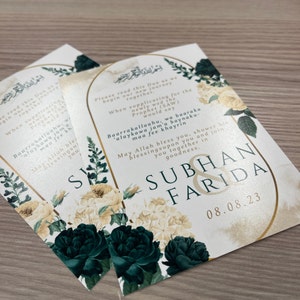 Dua-kaart, gepersonaliseerde dua-kaart, trouwkaart, bruiloftsdua-kaart, nikkah-kaart, gepersonaliseerde kaart, mehndi-kaart, verlovingskaart.