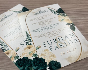 Dua card, personalised dua card, wedding card, wedding dua card, nikkah card, personalised card, mehndi card, engagement card.