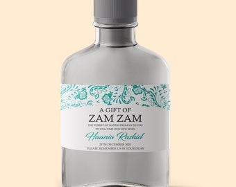 zam zam sticker, zam zam water, zam zam water bottle sticker, favour sticker