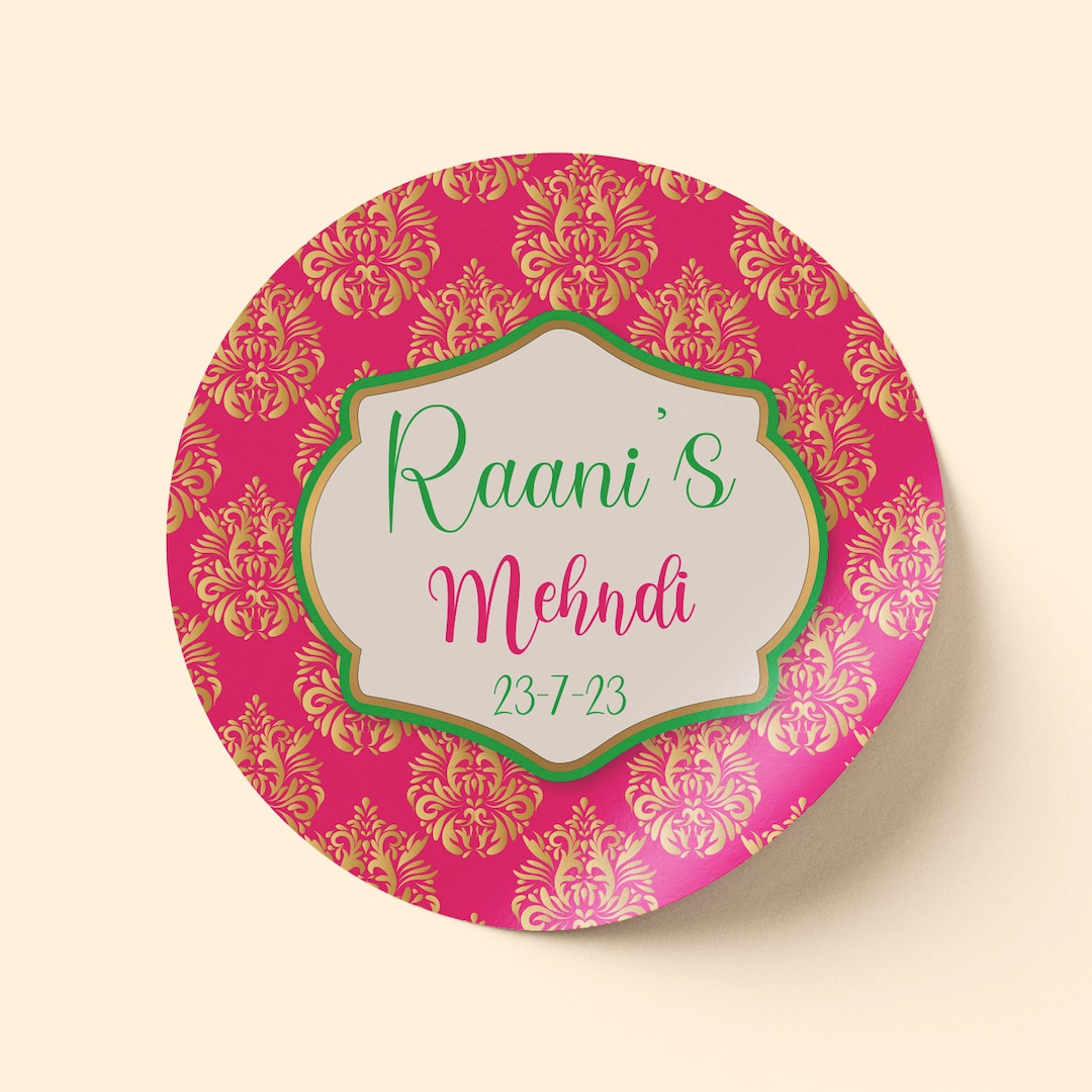 Dholki, Sangeet, Mehndi Stickers, Wedding Stickers, Nikkah Stickers, Wedding Favour Stickers