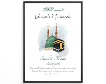 Umrah Print, Umrah Mubarak Gift, Umrah Frame, Umrah Mubarak Frame, Umrah Gift, Umrah Print Gift, Hajj, Umrah, Islamic Gift, Umrah Gifts.
