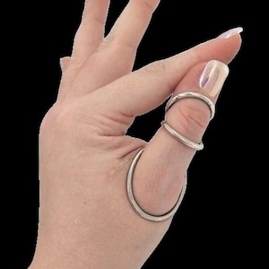 925 Sterling Silver Thumb Splint Ring: Adjustable Arthritis Support