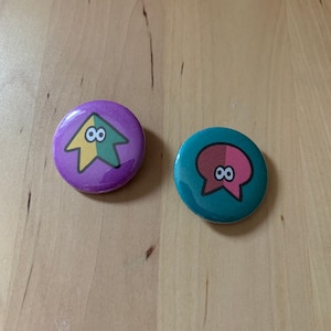 Splatoon 2 Tee 1.25 Inch Buttons