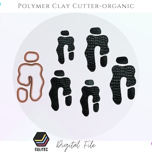 Polymer Clay Cutters/ Organic shaped clay cutter/ Digital .STL File * 5 Size