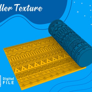 Roller Texture Polymer Clay /Culture Ethnique/ Digital STL File* File For Use In A 3D Printer*68