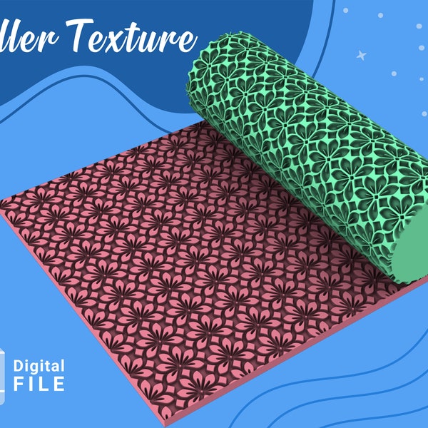 Roller Texture Polymer Clay /Hand roller flower shapes/ Digital STL File
