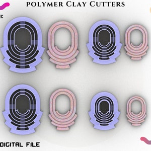 Polymer Clay Cutter *4 Sizes 2 cut versions/Ovals lines/Digital .STL File * File For Use In A 3D Printer