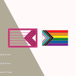 Formine in pasta polimerica per bandiera LGBT Progress Pride | 6 versioni di taglia 3 | File digitali per stampa 3D