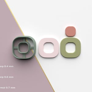 Polymeerklei-uitstekers vierkant 60s | 7 versies voor uitstekers in maat 3 | Digitale bestanden voor 3D-printen