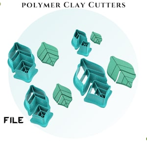 Polymer Clay Cutters/LEAF/ Digital .STL File * 4 Size File For Use In A 3D Printer