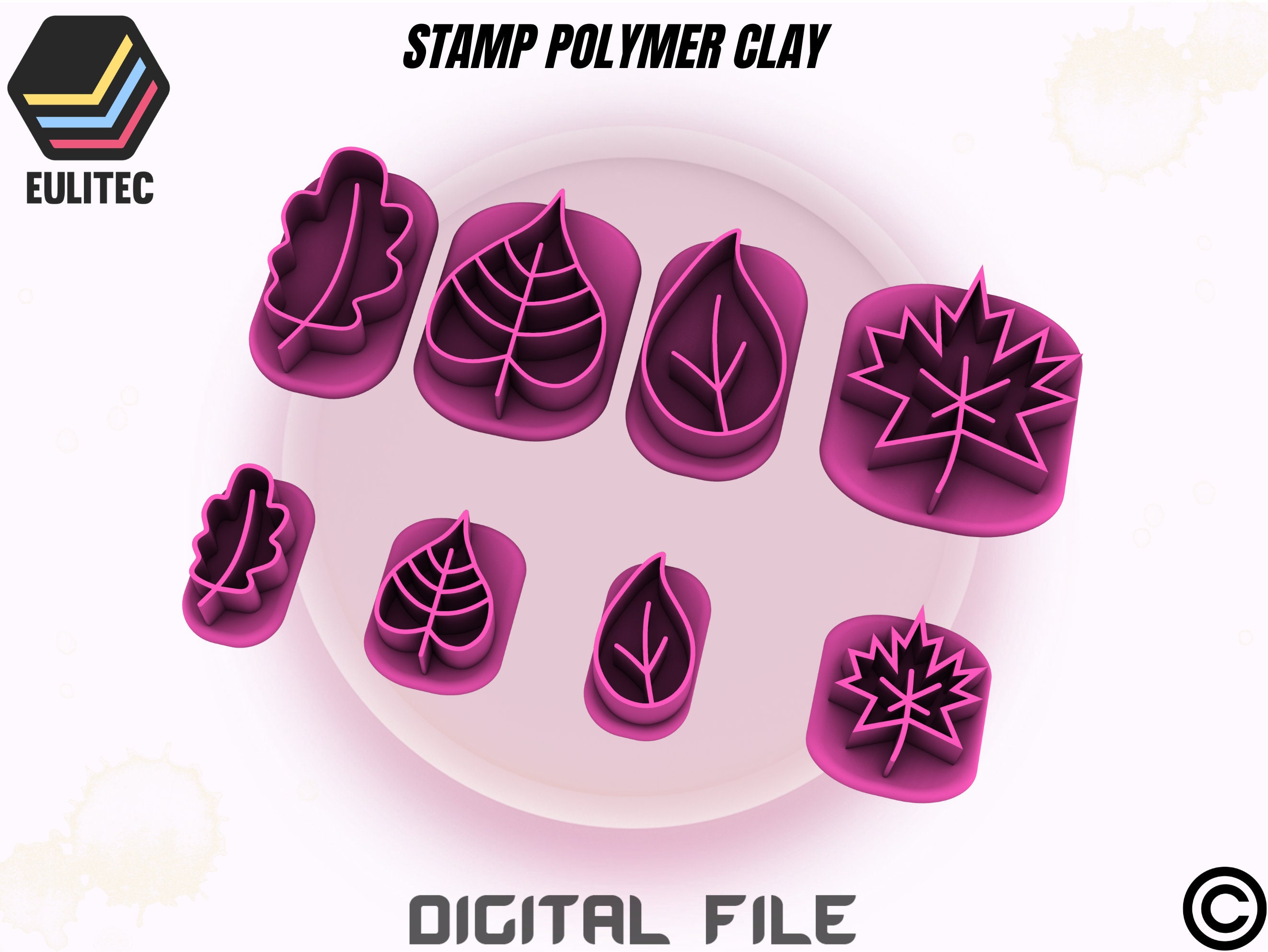 STL file Botanical/Floral Stamps for polymer clay 💍・Model to download and  3D print・Cults