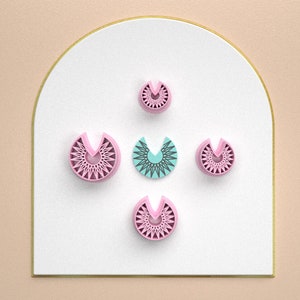 Polymer clay cutter/Organic Circle Lines 2 cutting versions/ Digital download .STL File