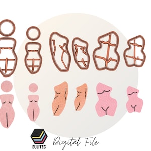 Polymer Clay Cutter/shape silhouette woman / EULITEC.COM/stl file 3 models *2 size*File For Use In A 3D Printer