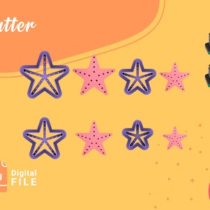 Polymer Clay Cutter *4 Sizes 2 version Cut/STARFISH/Digital .STL File * File For Use In A 3D Printer