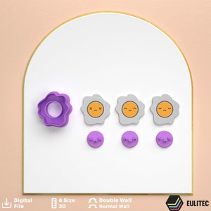 Polymer Clay Cutter 4 Sizes 2 Version Cut/Starry Fried Egg/Digital .STL File * File For Use In A 3D Printer