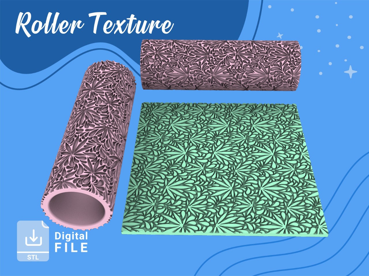 STL file Two texture roller pins, polymer clay rollers 💍・3D printable  model to download・Cults