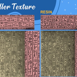 Roller Texture 4 model /Egypt/ Hieroglyphics figures texture/ Digital STL File* File For Use In A 3D Printer