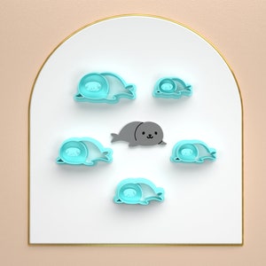Polymer Clay Cutter *4 Sizes 2 cut versions/Happy Sea Dog/Digital .STL File * File For Use In A 3D Printer