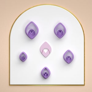 Polymer clay cutter Oval bet in 5 sizes and 2 cut version/geometric earrings/STL DIGITAL DOWNLOAD