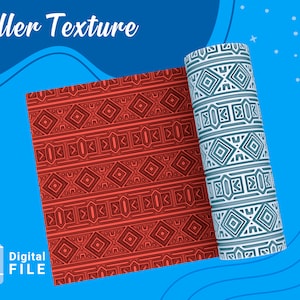Roller Texture Polymer Clay /Culture Ethnique/ Digital STL File* File For Use In A 3D Printer