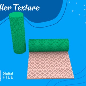 Roller Texture Polymer Clay *2 model-SOLID-HOLLOW/moroccan leaf figures texture/ Digital STL File* File For Use In A 3D Printer