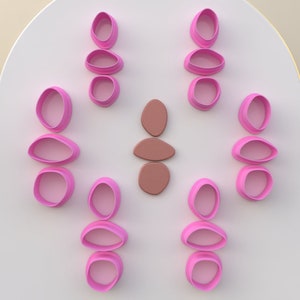 Polymeer klei cutter organische kiezelsteen/6 maten en 2 gesneden versies/digitaal. STL-bestand * bestand voor gebruik in een 3D-printer/digitale download. STL