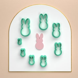 Polymer Clay Cutter *8 Sizes 2 cut versions/RABBIT SILHOUETTE/Digital .STL File * File For Use In A 3D Printer