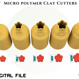 Polymer Clay Cutter *5 size/Micro Cutters Flower/Digital .STL File * File For Use In A 3D Printer