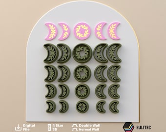 Polymer Clay Cutter *4 Sizes /Moon of Phases/Digital .STL File * File For Use In A 3D Printer