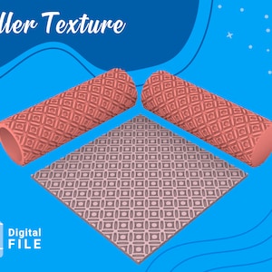 Roller Texture Polymer Clay *2 model-SOLID-HOLLOW/Geo figures texture/ Digital STL File* File For Use In A 3D Printer