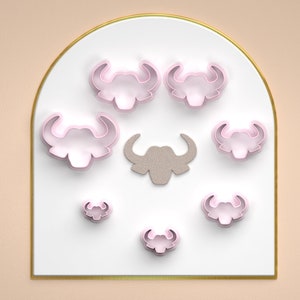 Polymer Clay Cutter *7 Sizes 2 cut versions/african bull head/Digital .STL File * File For Use In A 3D Printer
