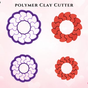 Polymer Clay Cutters/ 13 Hearts Love/Stl File *2 size
