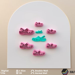 Polymer clay cutter to make croc shoes in 6 sizes and 3 cut versions/Digital .STL File * File For Use In A 3D Printer