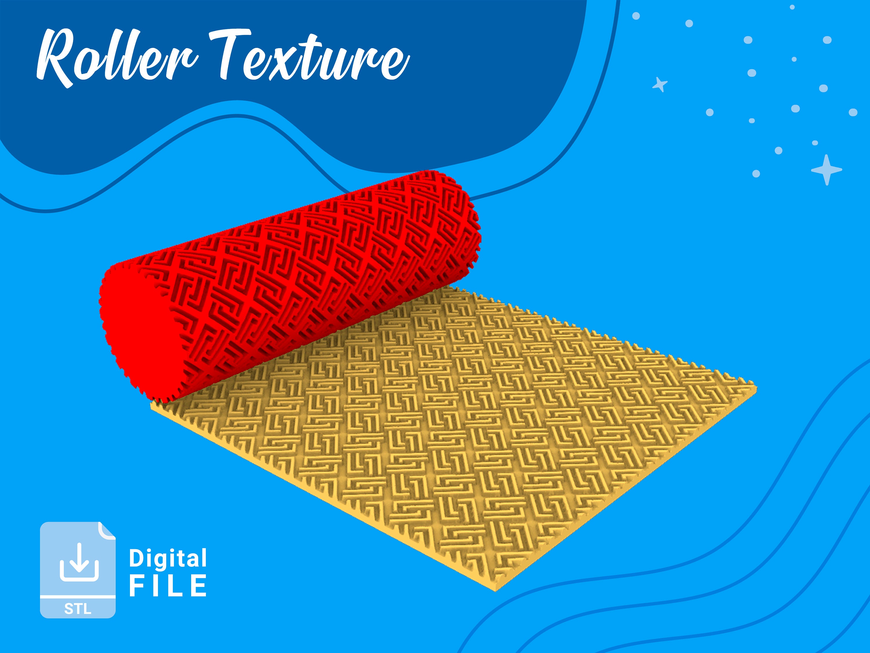 OBJ file POLYMER CLAY FABRIC TEXTURE ROLLER 🍪・3D printable model