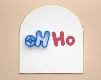 Christmas Ho Ho Ho Polymer Clay Cutters / Digital STL File / 5 Sizes / 2 Cutting Versions