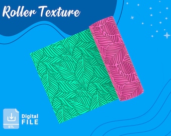 Roller Texture Polymer Clay /leaf figures texture/ Digital STL File* File For Use In A 3D Printer