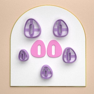 Polymer clay cutter/Organic Shape 5 SIZE 2 cutting versions/ Digital download .STL File