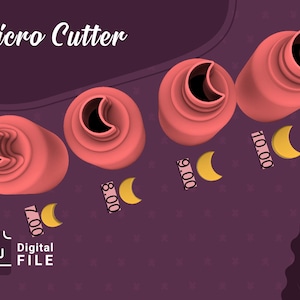 Polymer Clay Cutter *4 size/Micro Cutters MOON/Digital .STL File * File For Use In A 3D Printer