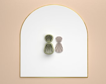 Polymer clay cutter Lined Oval bet in 5 sizes and 2 cut version/geometric earrings/STL DIGITAL DOWNLOAD