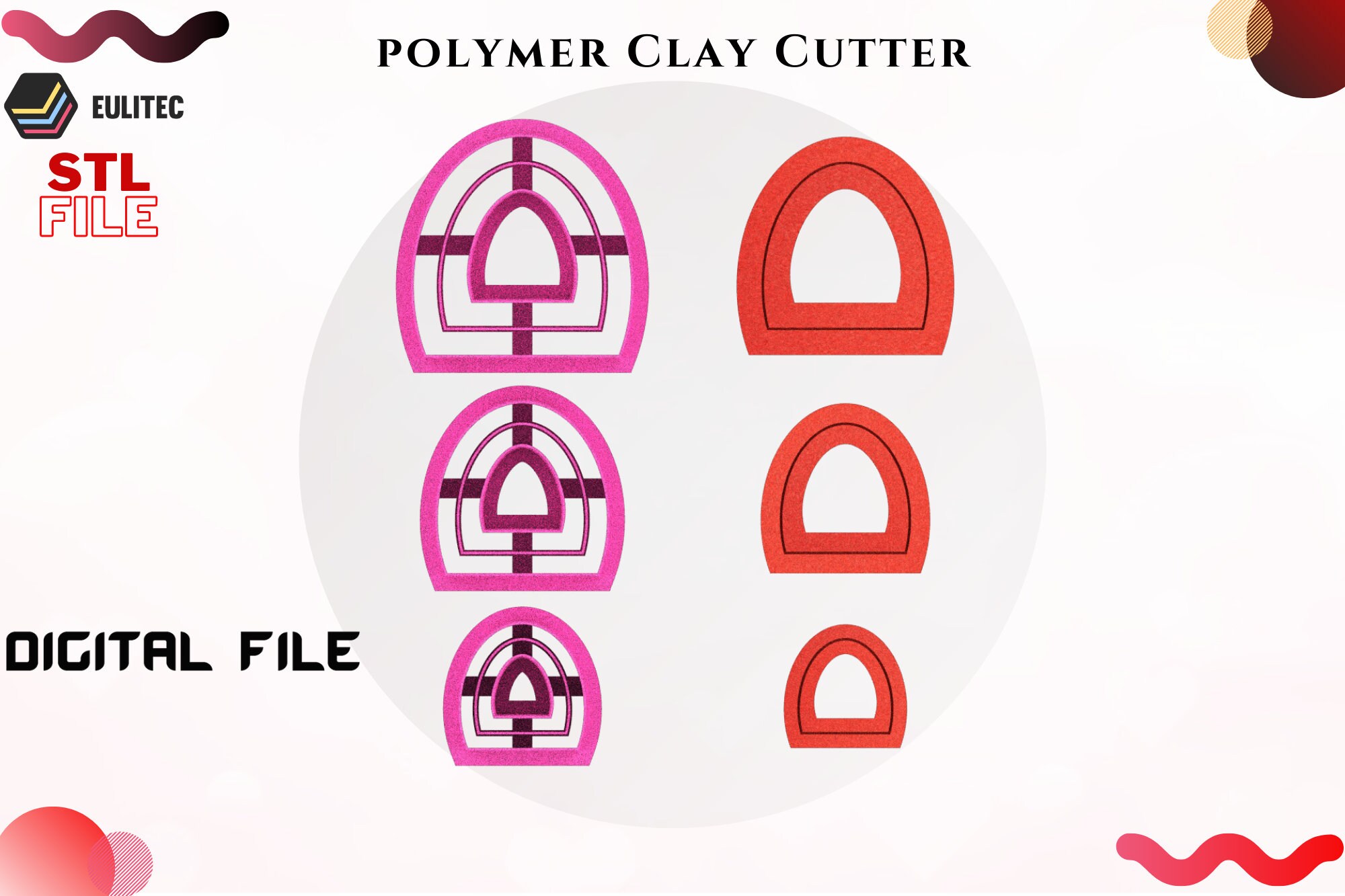 STL file Large Set of 13 Art Deco Polymer Clay Cutters For