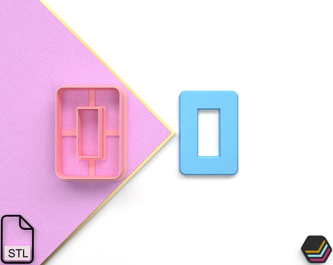 Digital .stl Polymer Clay Cutter Rectangle Round *5 Size 3 Version Cut ...