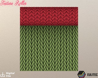 Polymer Clay Roller for Textured Knit Sweater | 5 Seamless Design Options | Digital STL File